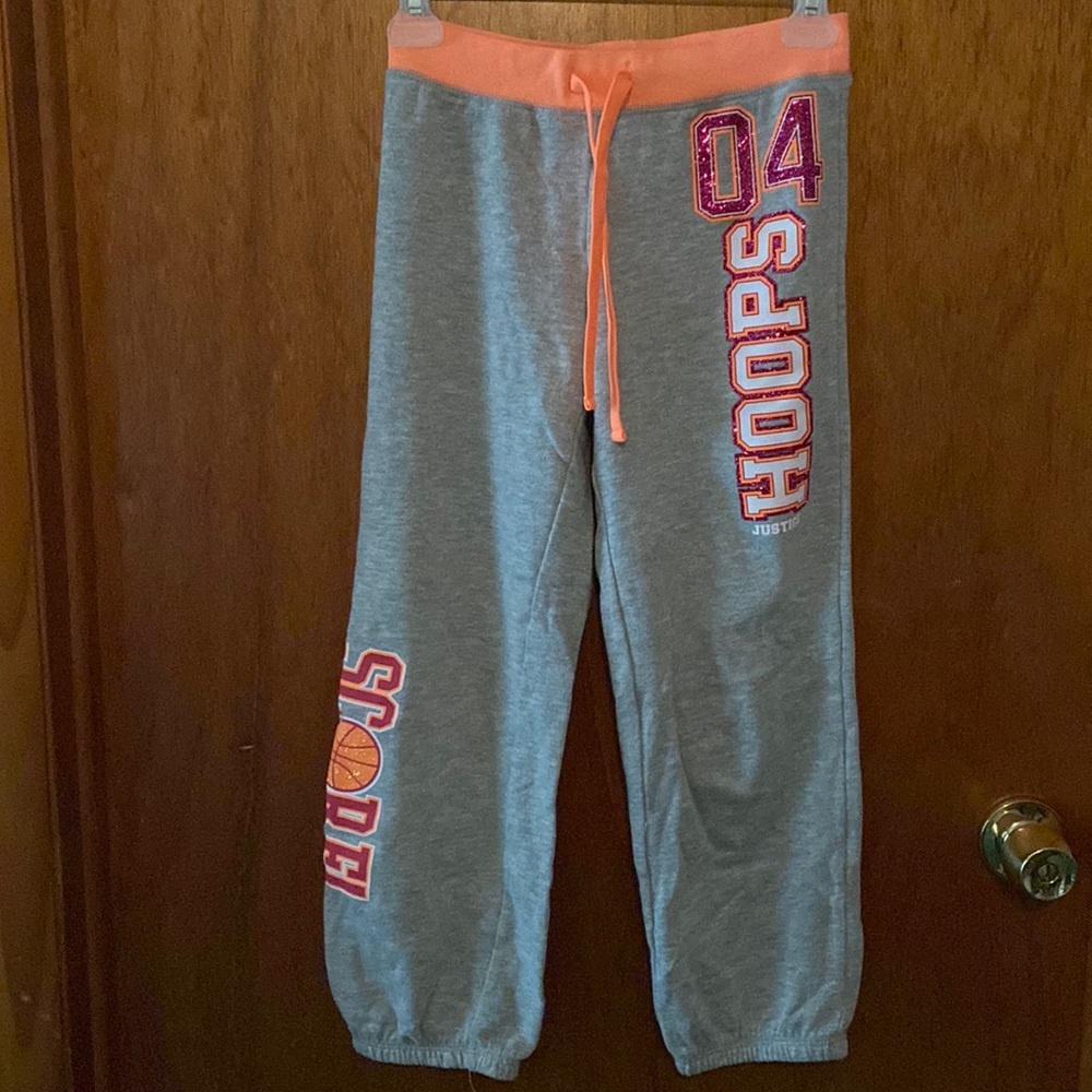 Justice Girl's Sweat Pant Style Joggers Basketball Inspired